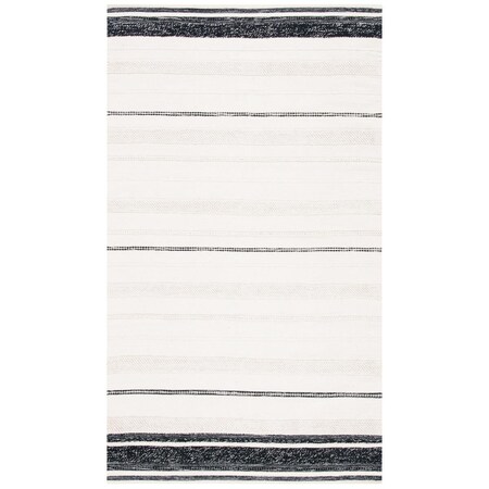 Safavieh 5 x 8 ft. Kilim Contemporary Rectangle Hand Woven Rug Ivory & Black STK512A-5